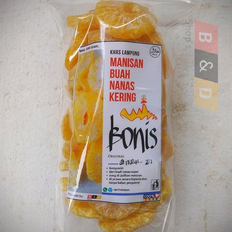 

BONIS. Manisan Buah Nanas Kering Khas Lampung Netto 1 Kg.