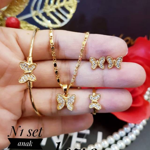 Xuping set perhiasan anak lapis emas 18k 1820j