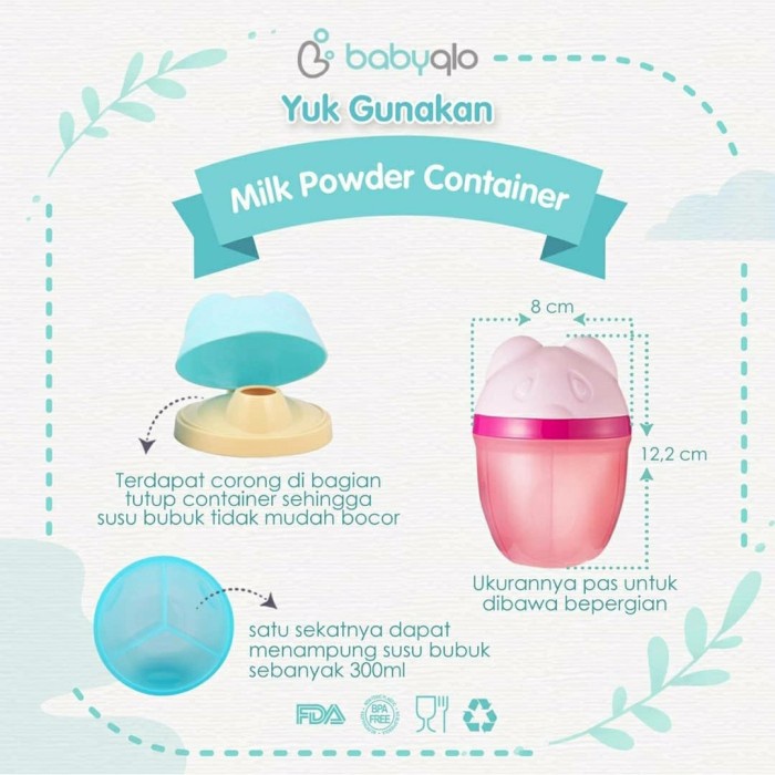 BABYQLO Milk Container | Food n Milk Dispenser Tempat Susu Bubuk Bayi