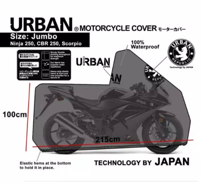 Cover Motor Urban JUMBO Nmax, Ninja, Aerox, PCX / Sarung Motor URBAN Waterproof SPECIAL EDITION