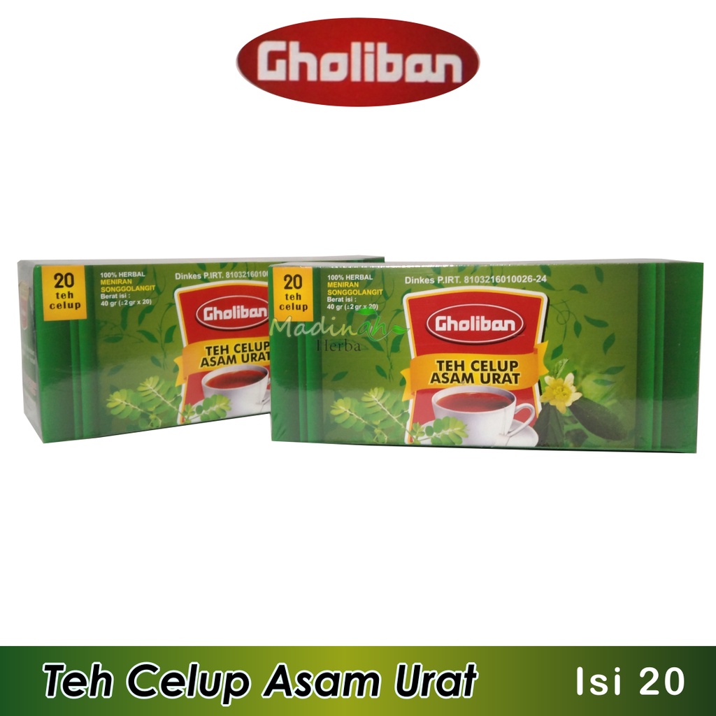 Teh Celup Khusus Asam Urat Gholiban 100% Herbal Pilihan