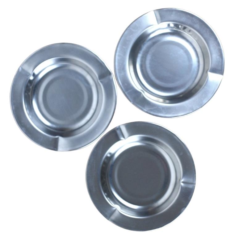 Asbak rokok bulat stainless steel