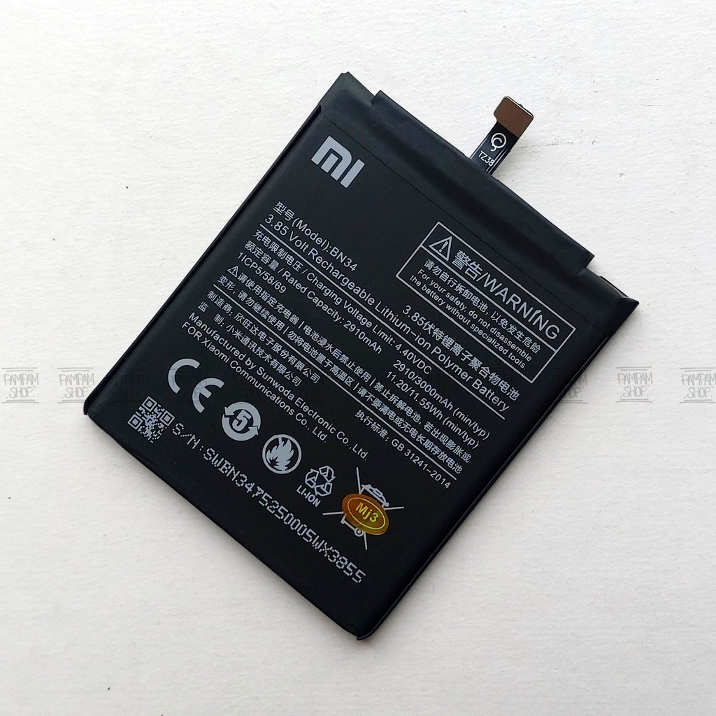 Baterai XiaoMi BN34 Redmi 5A Original OEM Battery Batrai Batre BN 34 Xiao Mi HP