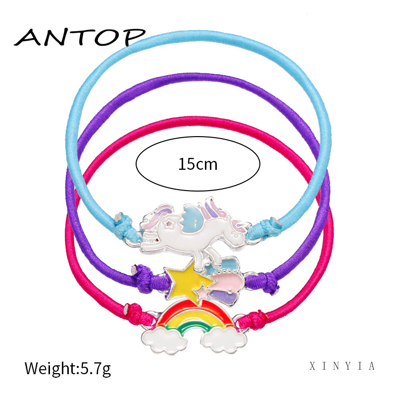 Korea Ins Rainbow Tali Rambut Peri Super Indah Meteor Unicorn Tali Elastis Gelang Elastis Penggunaan Ganda ANTOP