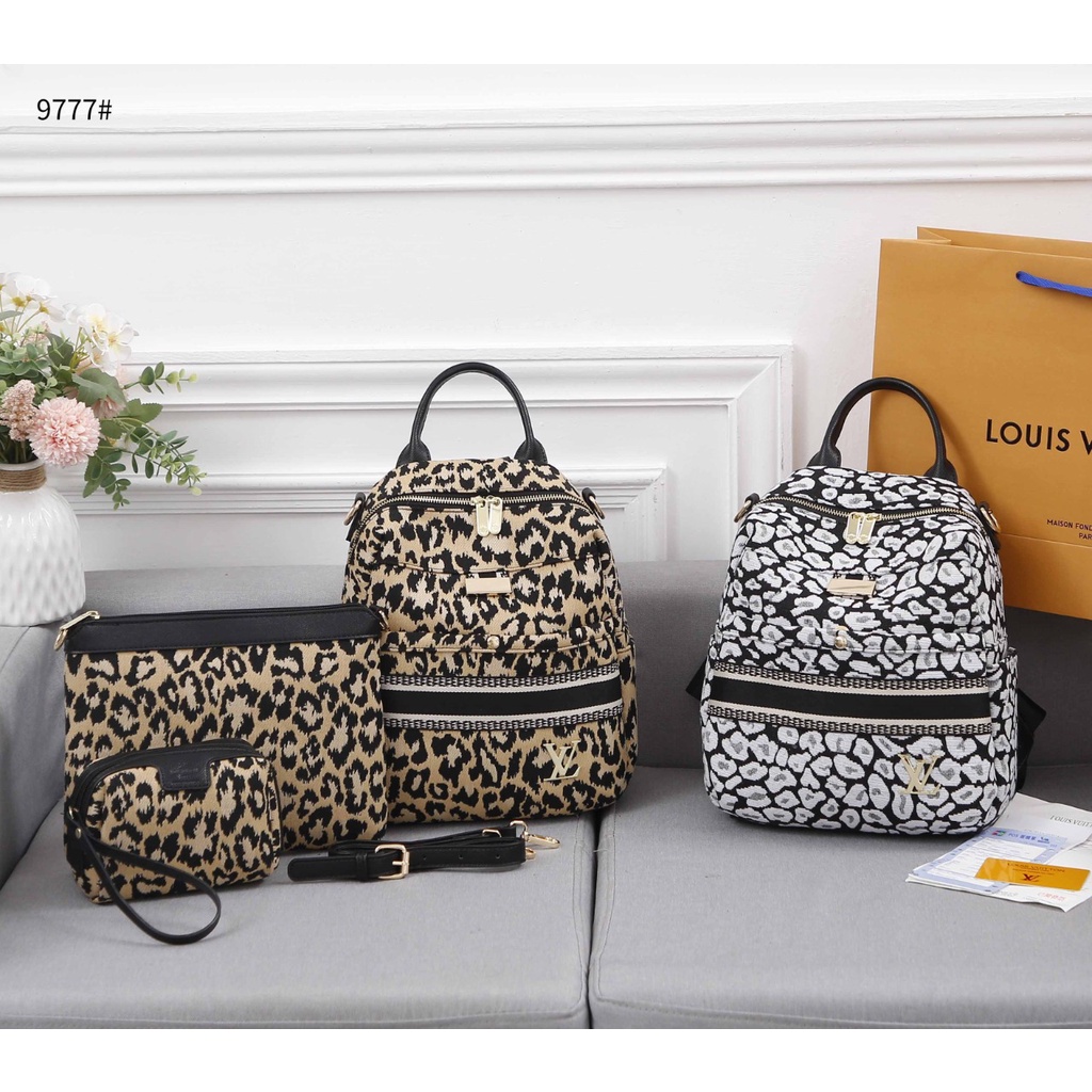 Leopard Backpack Shoulder Bag 3in1 #9777