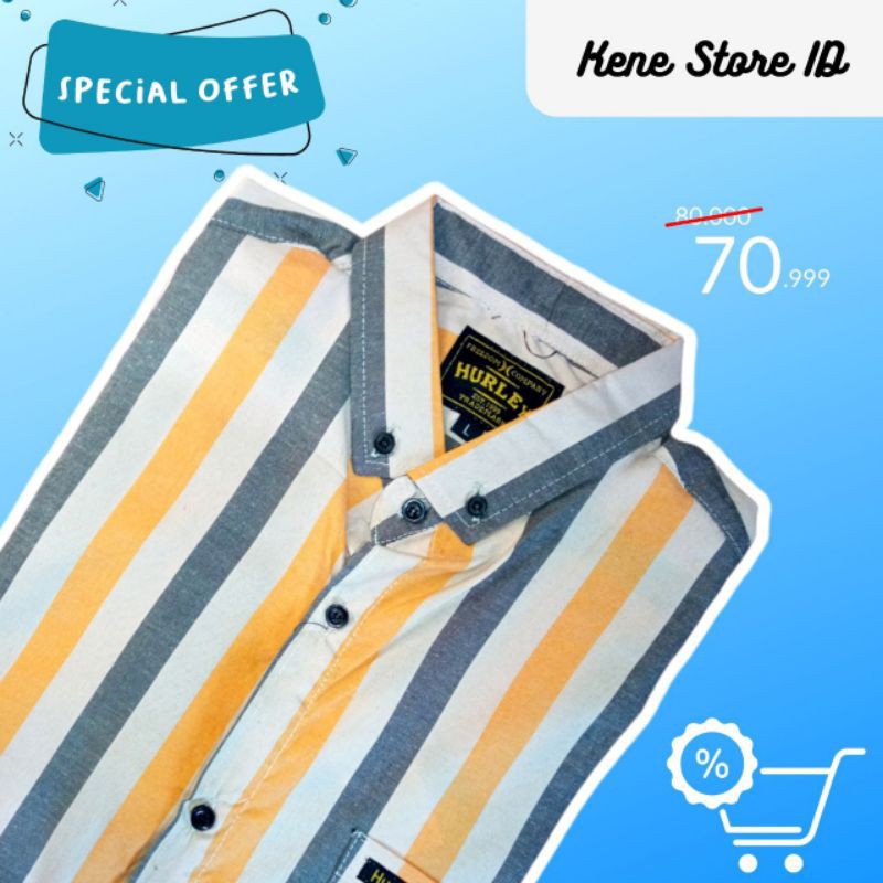 Kemeja pria lengan pendek formal motif full color