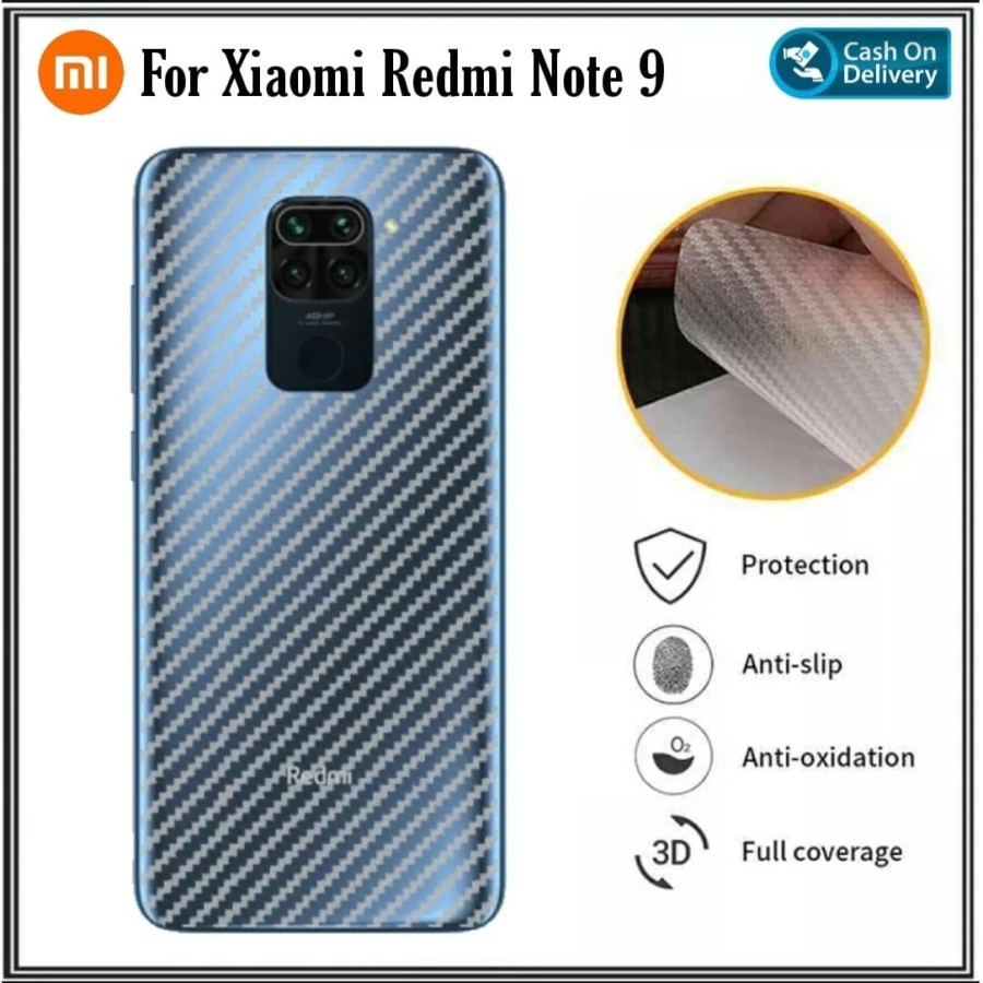 Back Skin Carbon XiaomI Redmi Note 9 - Skin Carbon Xiaomi Redmi Note 9 Redmi Note 9 Pro Pocophone X3