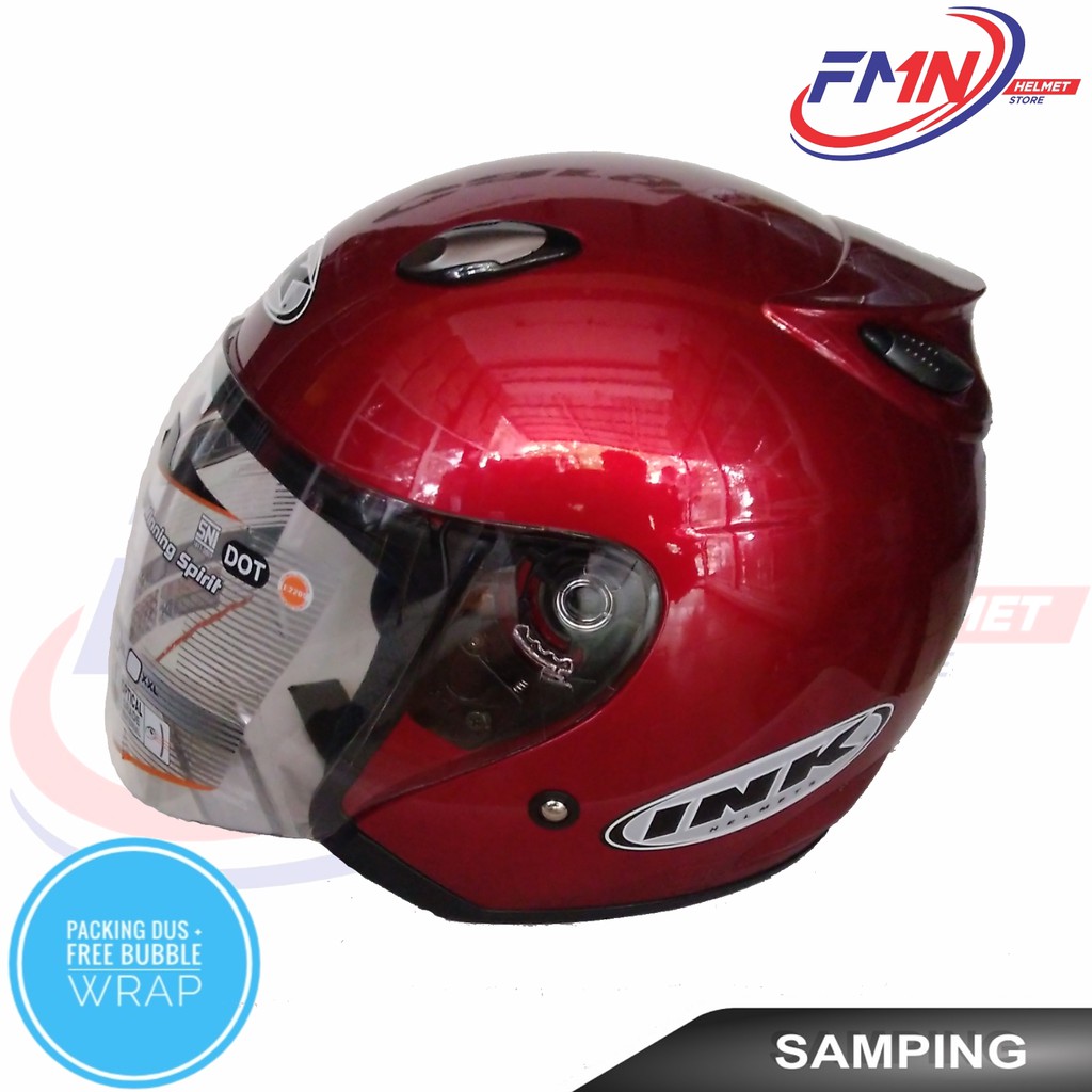 Helm INK CENTRO Solid Red Maroon Merah Marun Glosy ORIGINAL