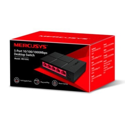Mercusys MS105G 5-Port 10/100/1000Mbps Desktop Switch Hub Gigabit