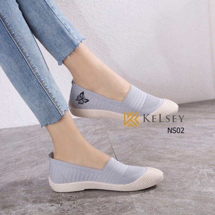 SEPATU SLIP ON KELSEY NS02 / SLIP ON WANITA / KELSEY ORI ORIGINAL - BEIGE, 36