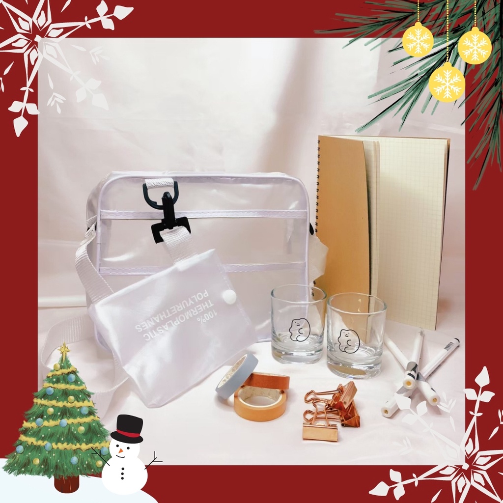 

Paket Kado Hadiah ALAT TULIS ESTETIK (Tas, Notebook, Clip, Washi tape, Gelas, Bolpen)