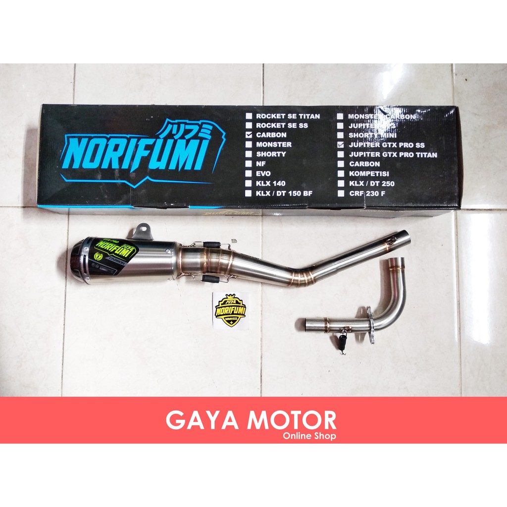 KNALPOT NORIFUMI ORIGINAL GTX PRO CARBON JUPITER Z VEGA BEBEK GRASSTRACK