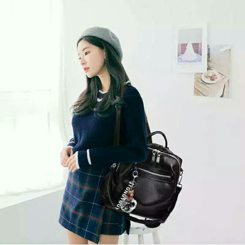 COD√ Multifungsi Selempang Tas Ransel Wanita Backpack Punggung LOKAL FASHION CANTIK sling bag 699