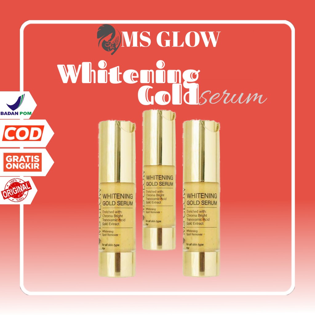 Serum Ms Glow Whitening Gold Original Serum Pembersih Wajah Skincare Perawatan Kecantikan Wajah BPOM