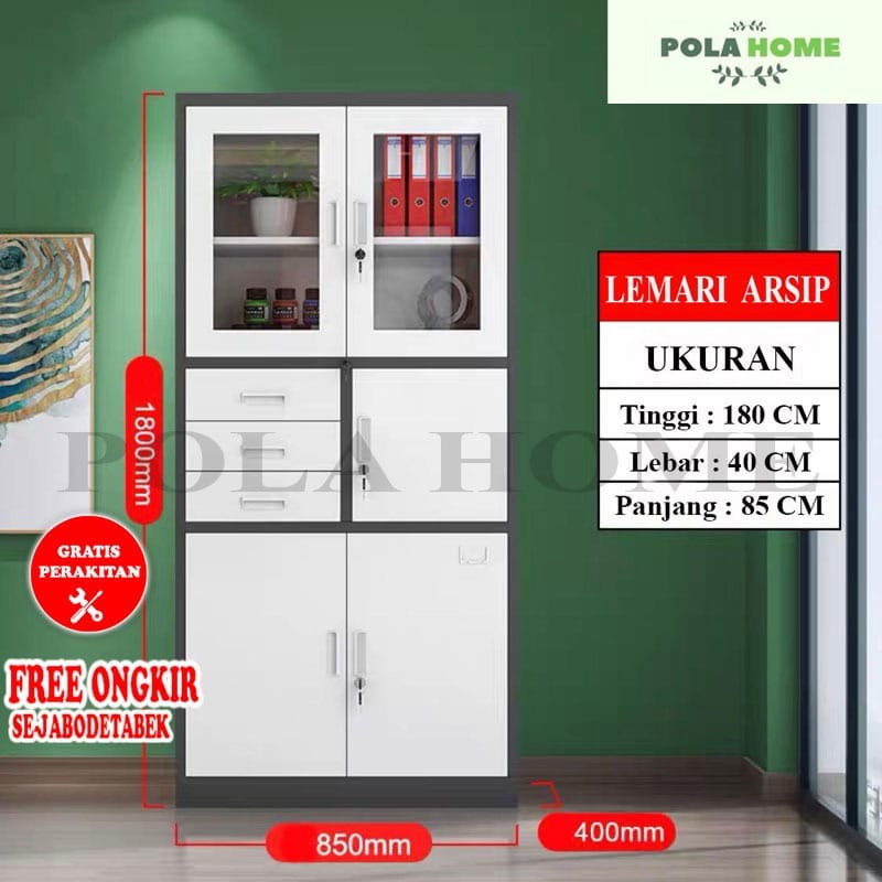 POLA FREE ONGKIR+RAKIT Filing Cabinet Besi Lemari Arsip Kantor