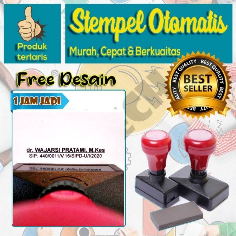 

Stempel Nama / Stempel Nama Dokter / Stempel Otomatis Ukuran 17mm x 43mm