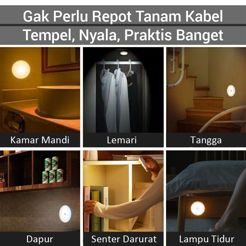 Lampu LED Sensor Gerak Otomatis / LED Induction Night Light/Lampu Tidur/ Lampu Nyala Otomatis