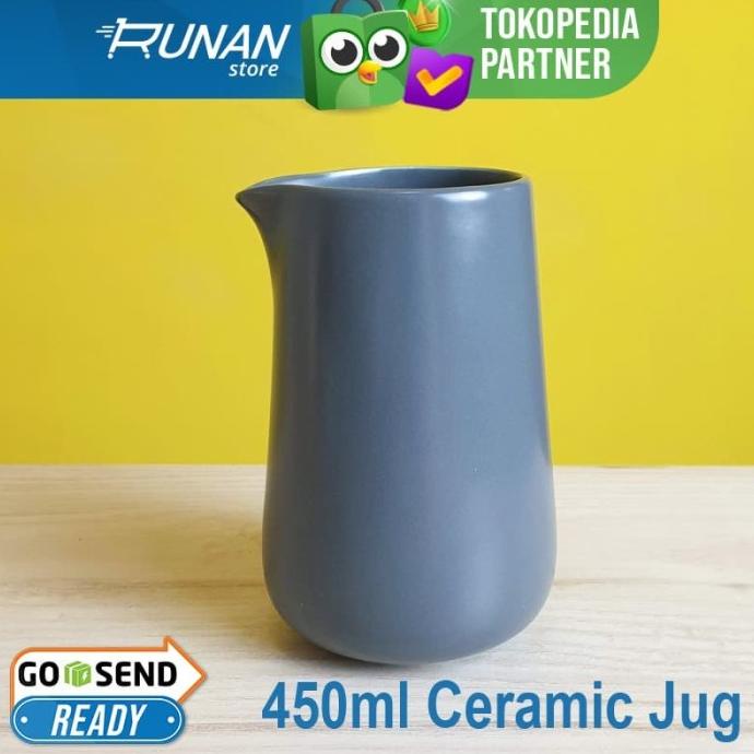 Ceramic Milk Jug Susu Cafe Barista Kopi - Gelas Susu Unik Keramik ABU