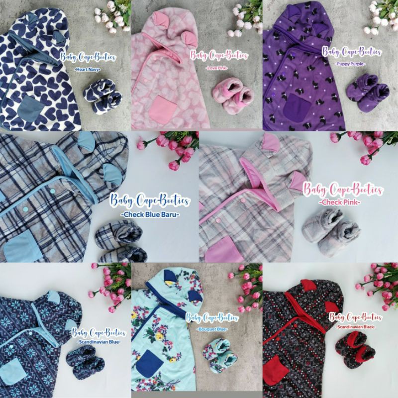 KNB Paket Bundling Babycape Jaket Bayi dan Booties / Paket Kado Lahiran