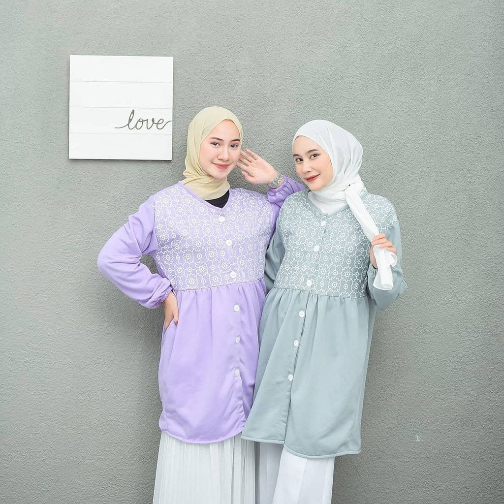 Nara Grosir - Aisyah Long Outer | Fashion Terkini | Sweater Termurah