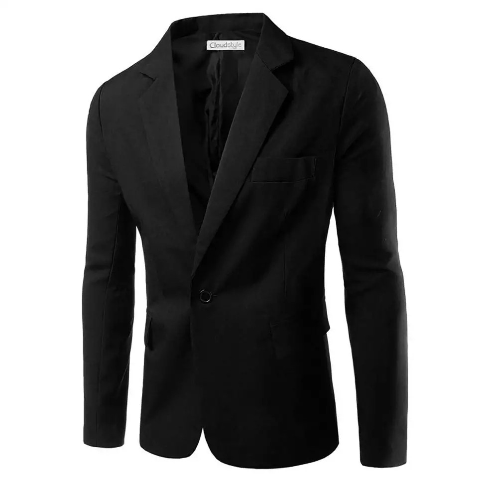 BLAZER PRIA WARNA HITAM SLIMFIT HIGH TWIST PREMIUM FULL BLACK SINGLE BUTTON ORIGINAL NIKAYU