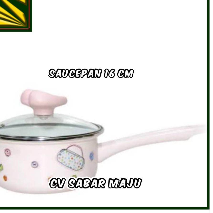 ☋ Panci enamel CHEFINA-Panci Kuping 18,20&24cm , Panci gagang 16cm dan panci steamer 22cm + tutup ka