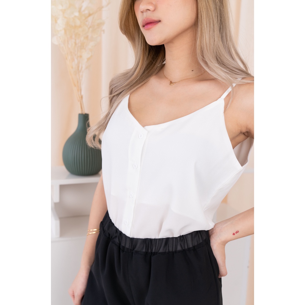(COD) OH Fashion Basic Tank top Ella kancing premium quality korea #0018-6
