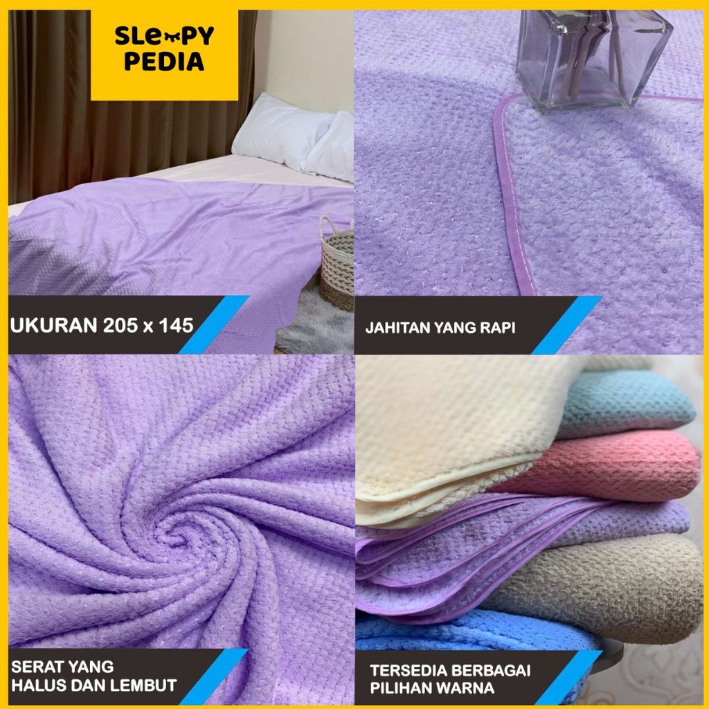 Selimut Rajut Polos ukuran 150 x 200 cm - SleepyPedia