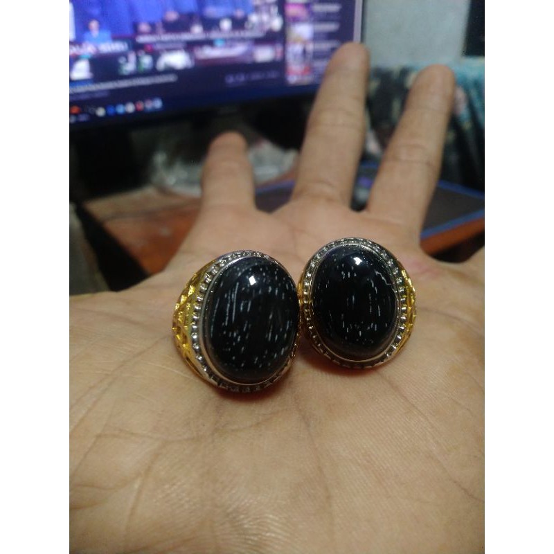Borongan Cincin Fosil Kayu Galeh Kelor Urat Putih Super Langka Ready Gelang Badar Besi Batu Warangan