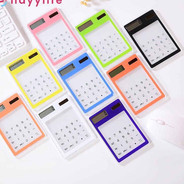 

Miliki HAYYLIFE Kalkulator Simple portable solar calculator transparent design 8-digit LCD touch screen small Office Supplies HL-AIB675