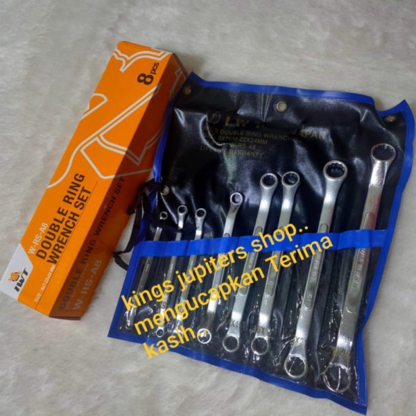 Jual Kunci ring ring set IWT 8pc 6mm sd 24mm CRV JAPAN kunci dobel ring IWT Murah