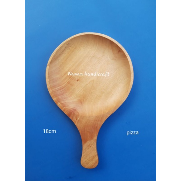 piring kayu/piring pizza/piring teflon/piring saji kayu mahoni 18cm-4
