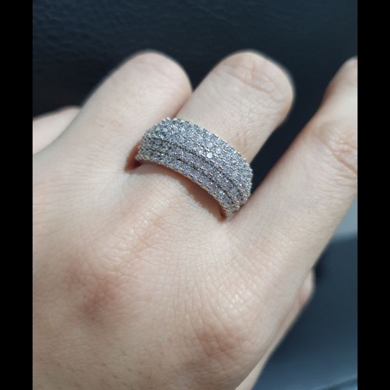 Cincin Zircon lapis emas mata kilau Premium Quality Ring Swarovsky mata anti karat 91818