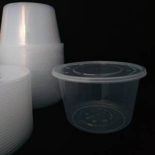 (PCS) thinwall bowl mangkok cup 1500 ml 1500ml+ tutup food container puding salad bening bulat