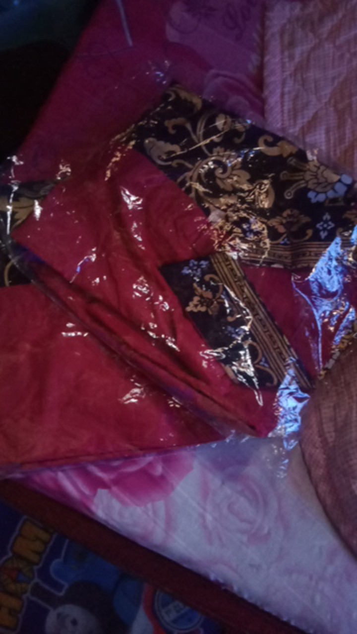 Murah Batik Kemeja Hem Pria Motif Prada Kombinasi Merah Baju M L Xl