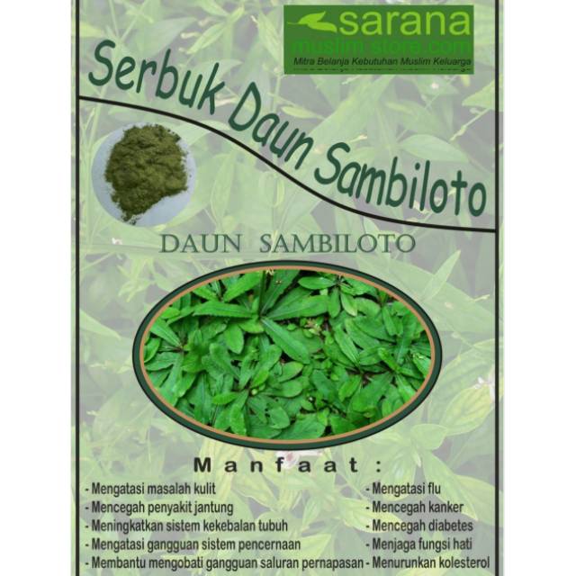

Serbuk Bubuk Sambiloto 500gr Asli Kaya Manfaat !!