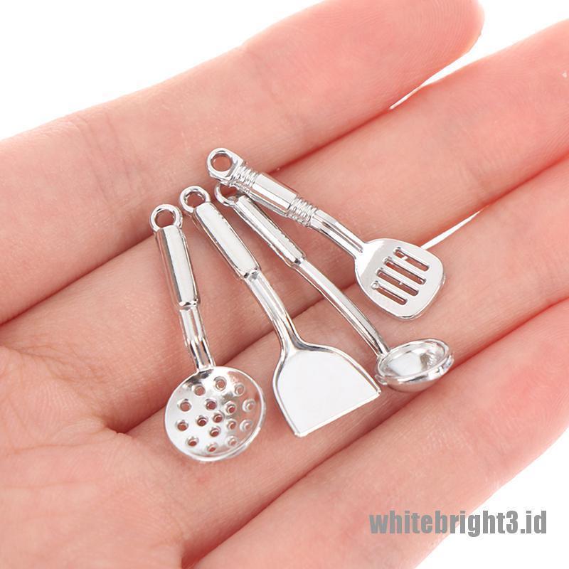 (white3) 5pcs / set Miniatur Peralatan Masak Skala 1: 12 Untuk Rumah Boneka