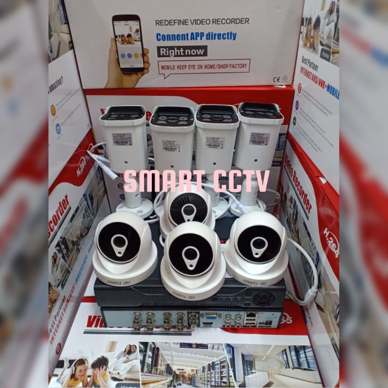 NEW PAKET CCTV 5MP 2560P 4K ULTRA HD 8 CHANNEL 8 KAMERA LENGKAP