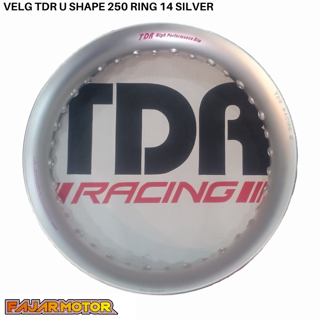 PROMO VELG TDR U SHAPE 250 RING 14 BLACK SILVER