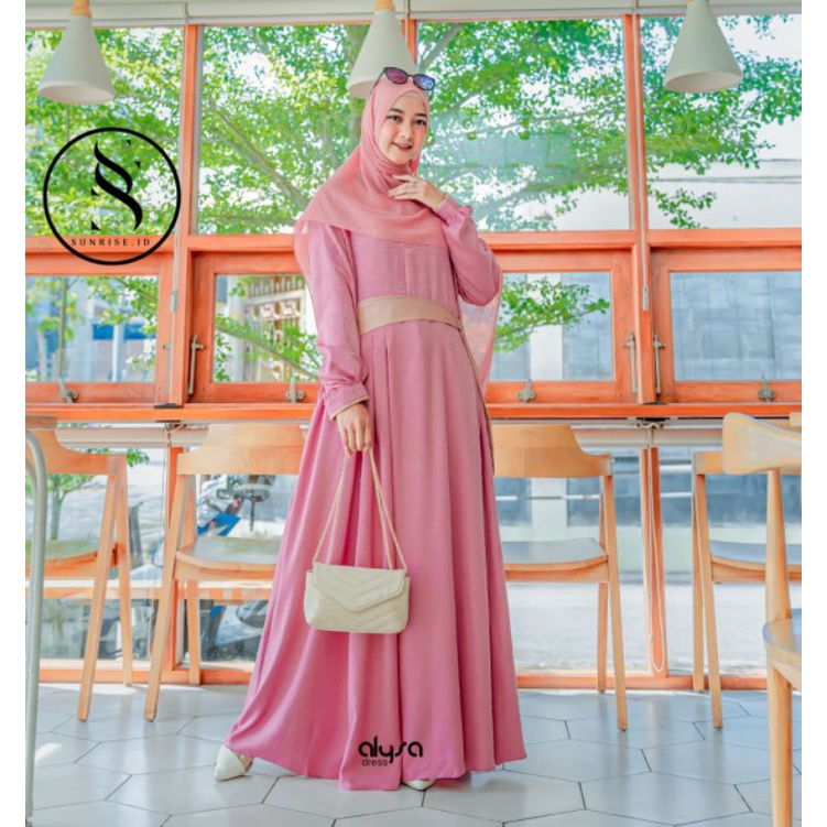 LAGI PROMO DRESS KEKINIAN ALYSA MATERIAL DEOLINE BELLAZENIA HIGH QUALITY / GAMIS WANITA MUSLIMAH TER