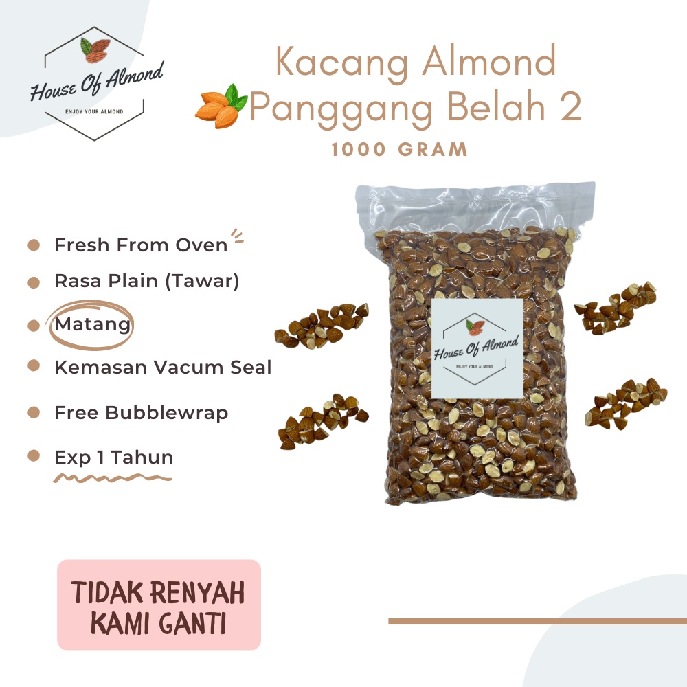 

Kacang Almond Panggang (Belah 2) 1kg