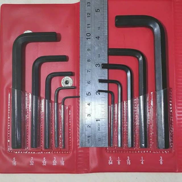 Kunci L Ukuran Inchi 10 Pcs / Haxagon Key Set