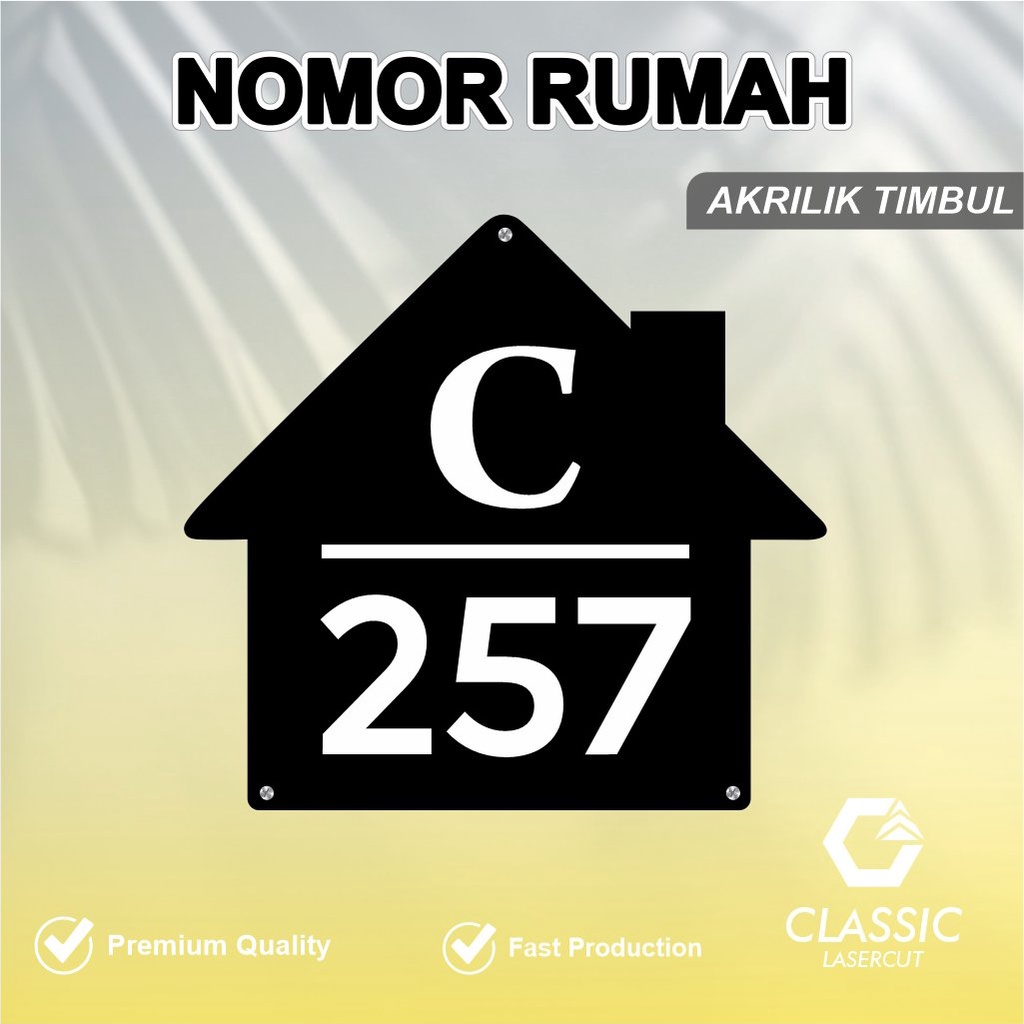 Custom Plat Nomor Rumah Akrilik Timbul Akrilik / Custom Nomor Rumah Akrilik / Nomor Rumah / Nomor Ru