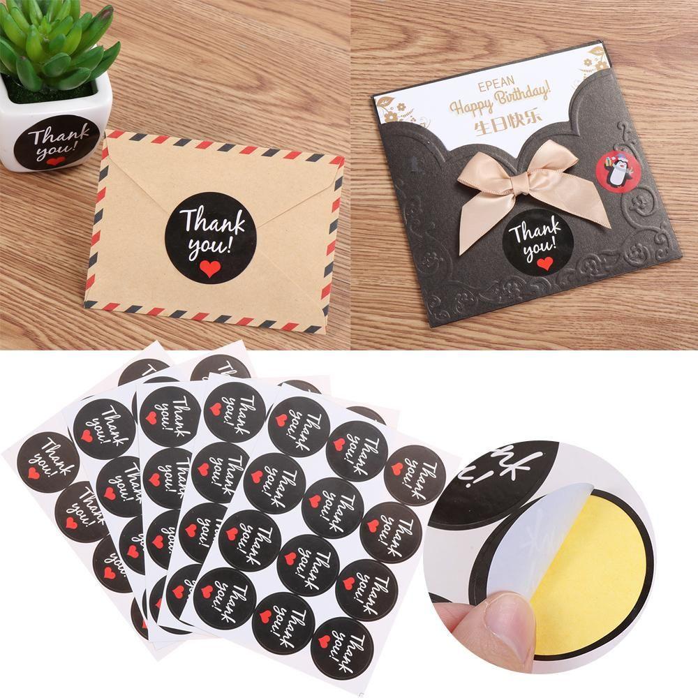 Populer 40 /60 Pcs Handmade Stiker Baru Sovenir Pernikahan Baking Perhiasan Putaran Sealing Craft Terima Kasih