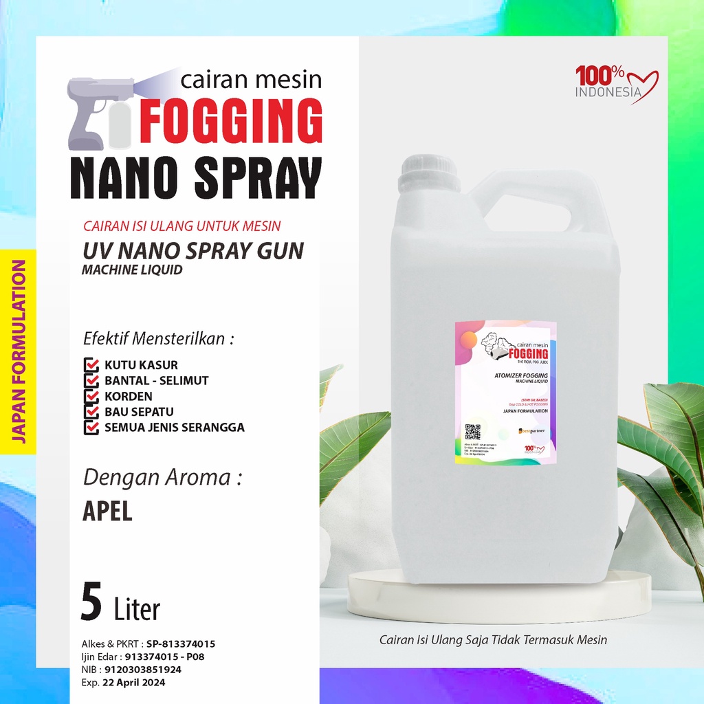 Cairan Mesin Fogging Nano Spray Aroma Segar  5 Liter Kemasan Jerigen