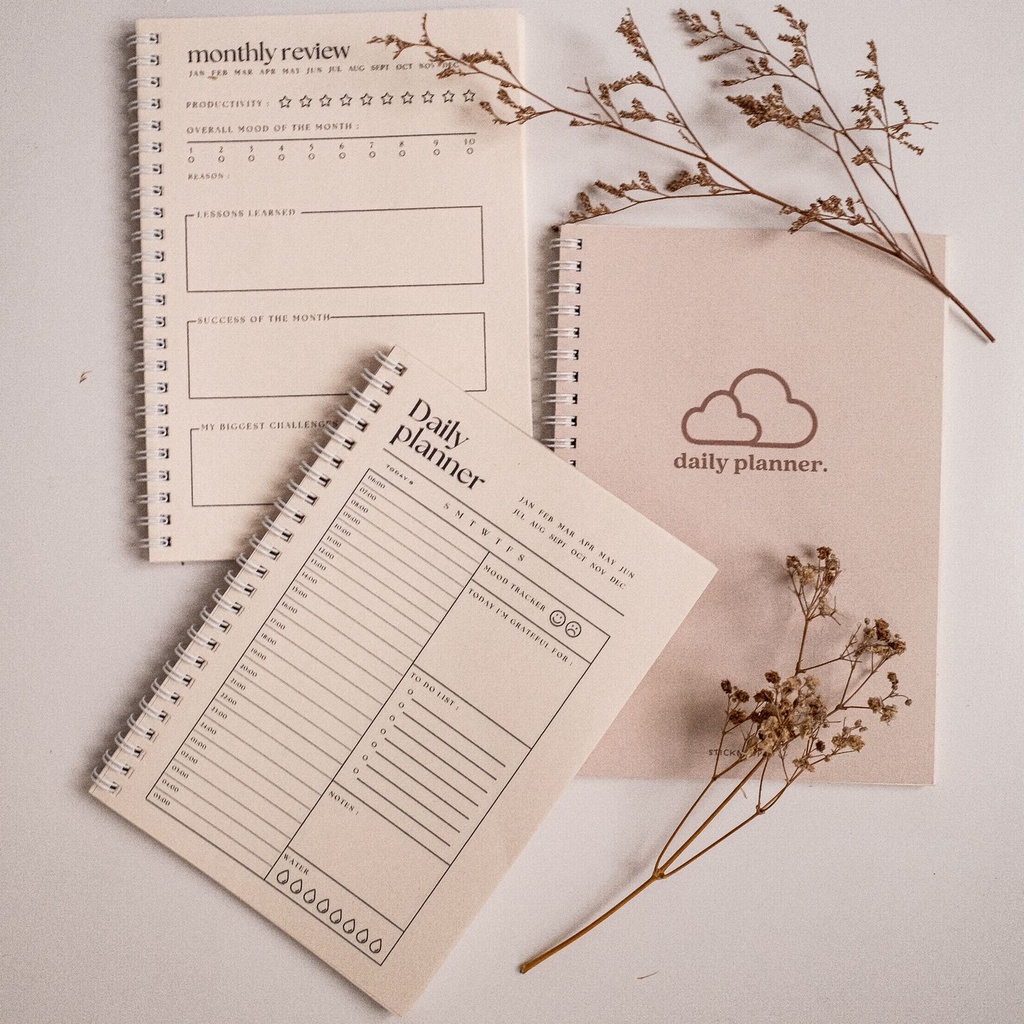 

EARTH TONE DAILY PLANNER A5 BOOKPAPER (JILID SPIRAL) PLANNER UNTUK SATU BULAN