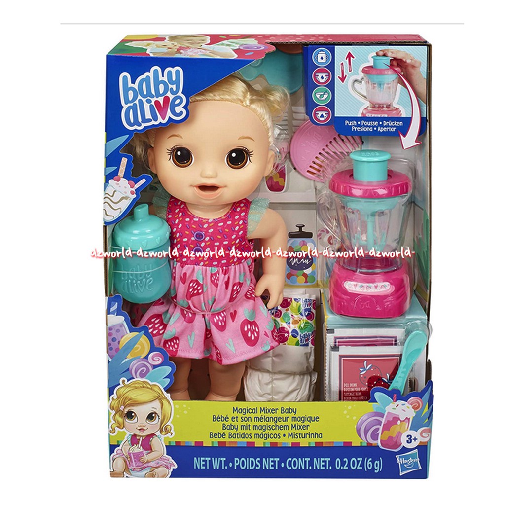 Baby Alive Magical Mixer Strawberry Blender Mainan Boneka Bisa Makan