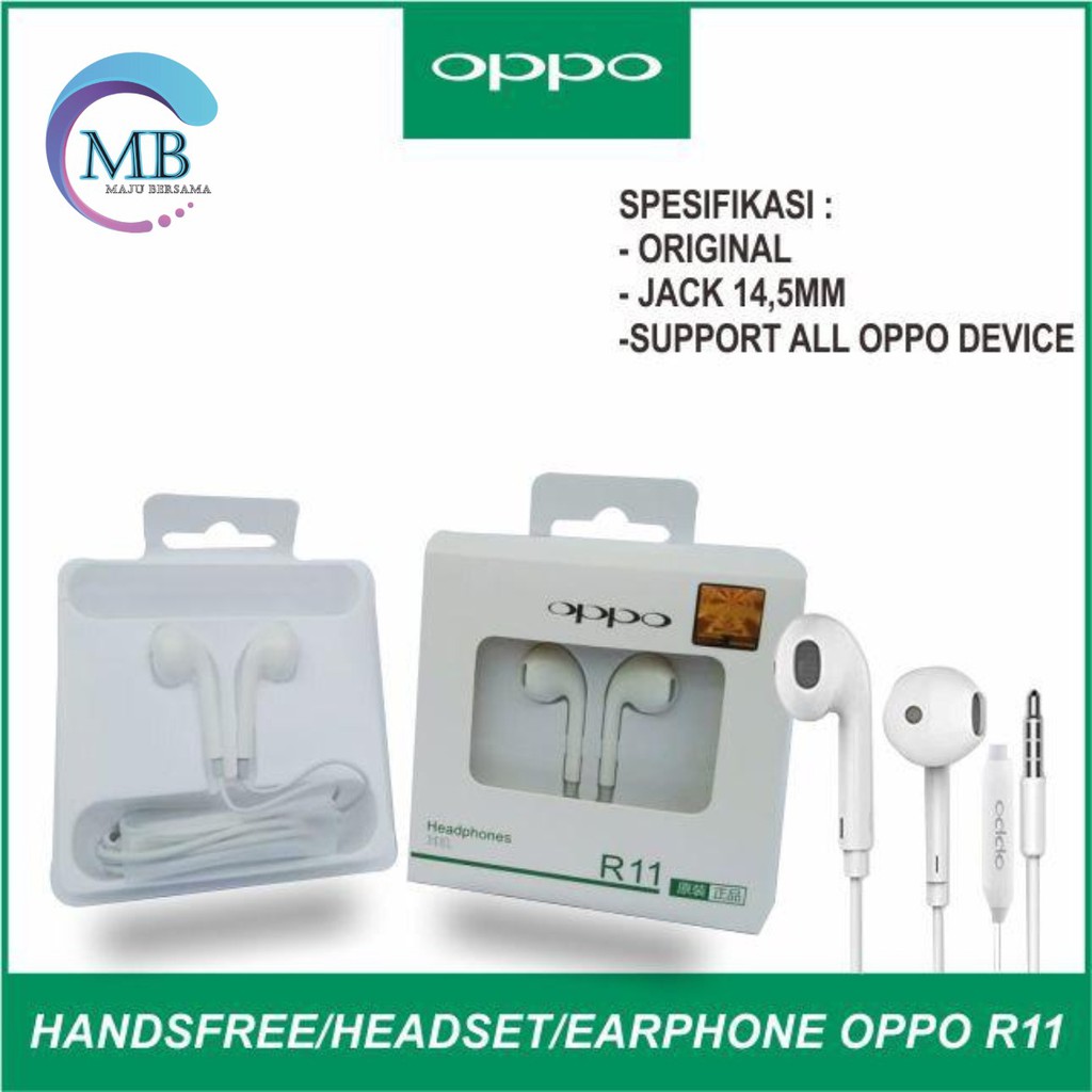 BM044 R11 Handsfree Headset Hf earphone Oppo a3s a5s f9 f11pro a12 a53 a92 a33 neo9 a11k a5 a9 2020 MB716