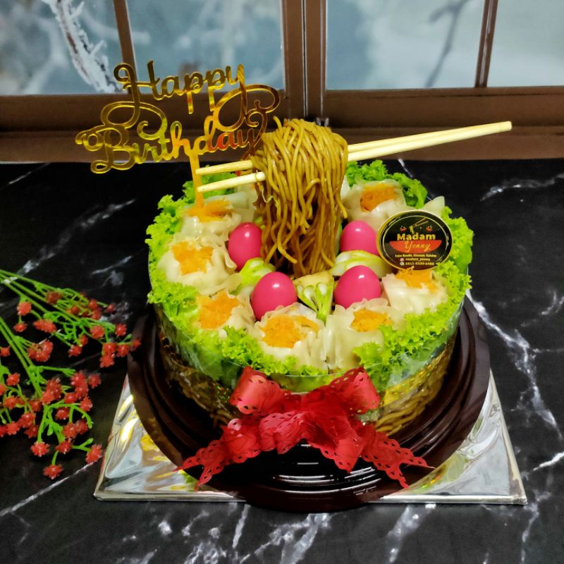 

Flying cake noodle seafood mix siomay
