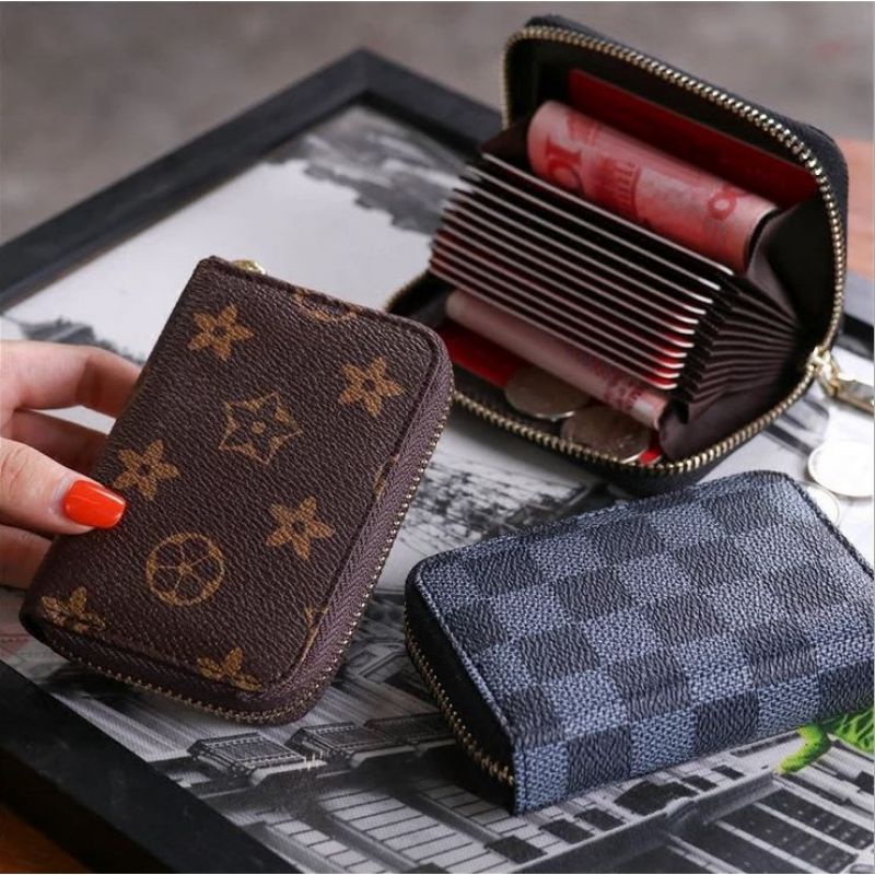 ✓ BISA COD✓ Dompet Kartu Kulit Wanita Dompet Kartu Mini Resleting Motif Terbaru Dompet Koin Serbaguna Fashion Korea